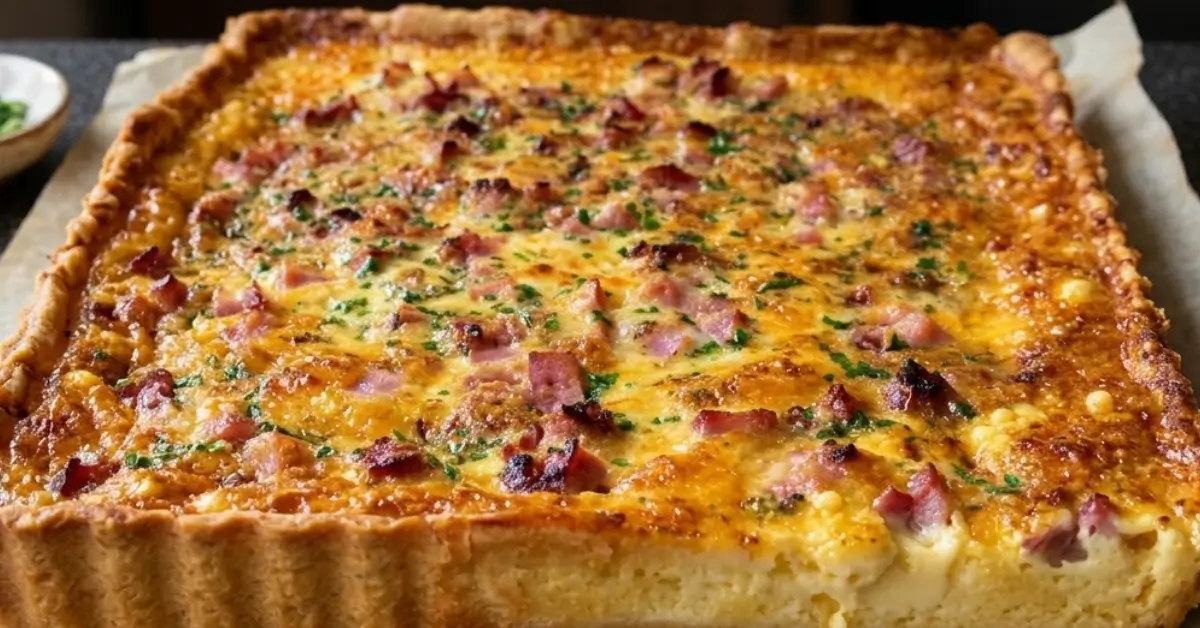 Gluteeniton Kielenvievä juusto-kinkkupiirakka 45 min