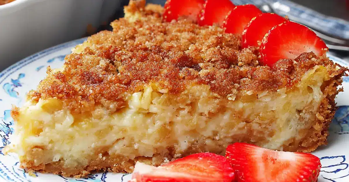 Raparperipiirakka kanelimurupäällisellä: Valmis 30 min