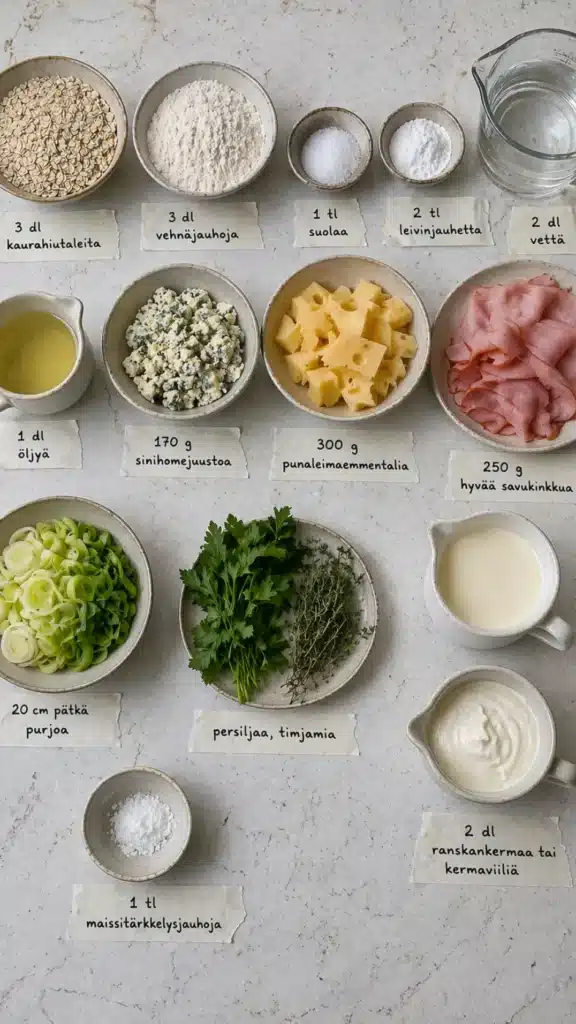 Kinkku-juustopiirakka 30 min: Helppo ja nopea suolainen