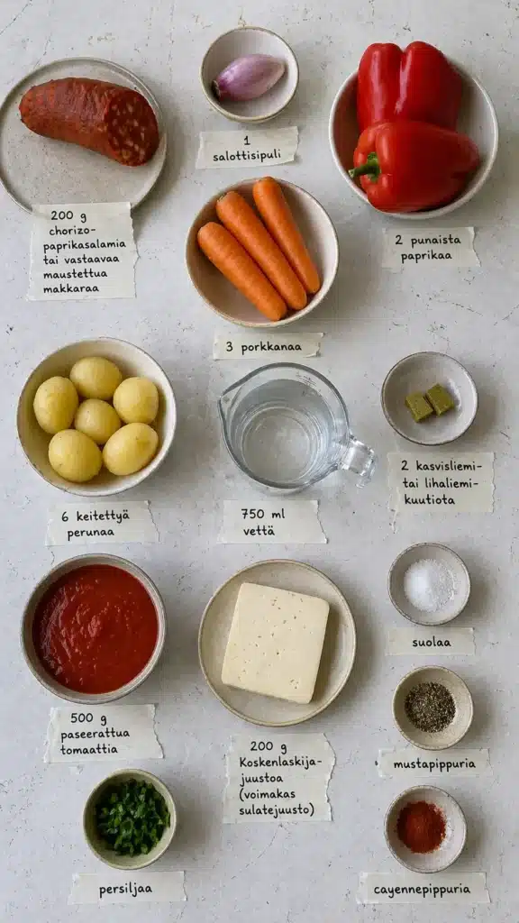 Paras Koskenlaskija-chorizokeitto valmistuu 20 minuutissa