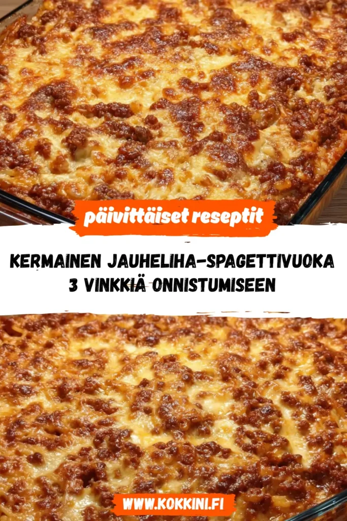 Kermainen jauheliha-spagettivuoka – 3 vinkkiä onnistumiseen