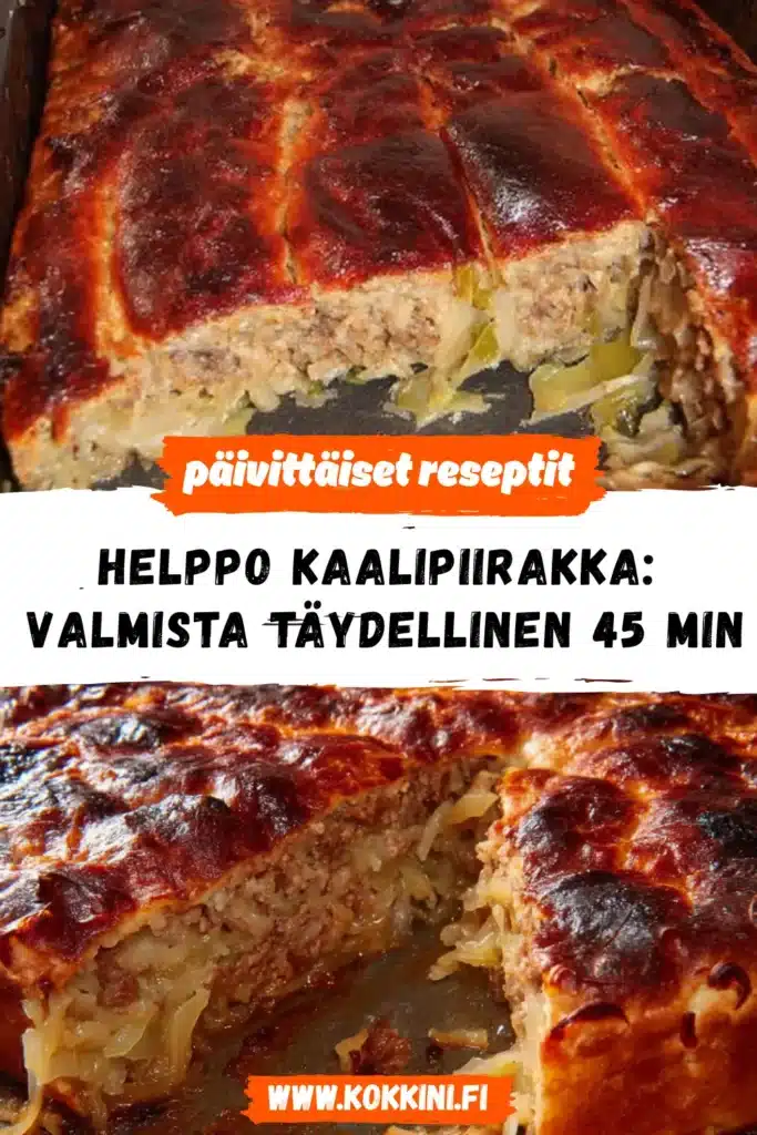 Helppo kaalipiirakka – Valmista täydellinen 45 min