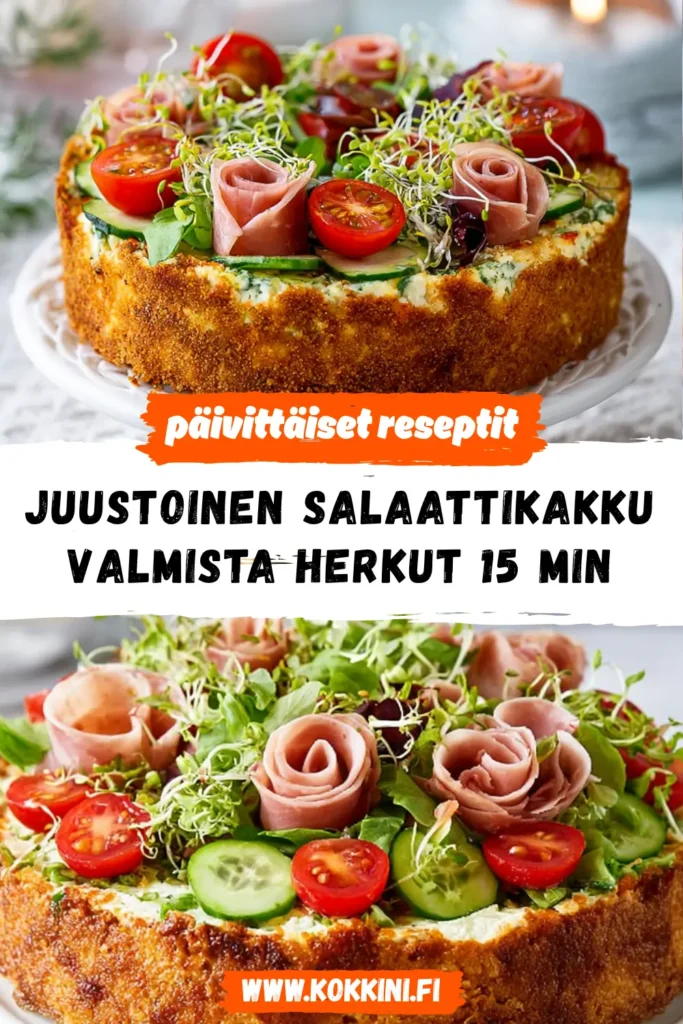 Juustoinen salaattikakku: Valmista herkut 15 minuutissa