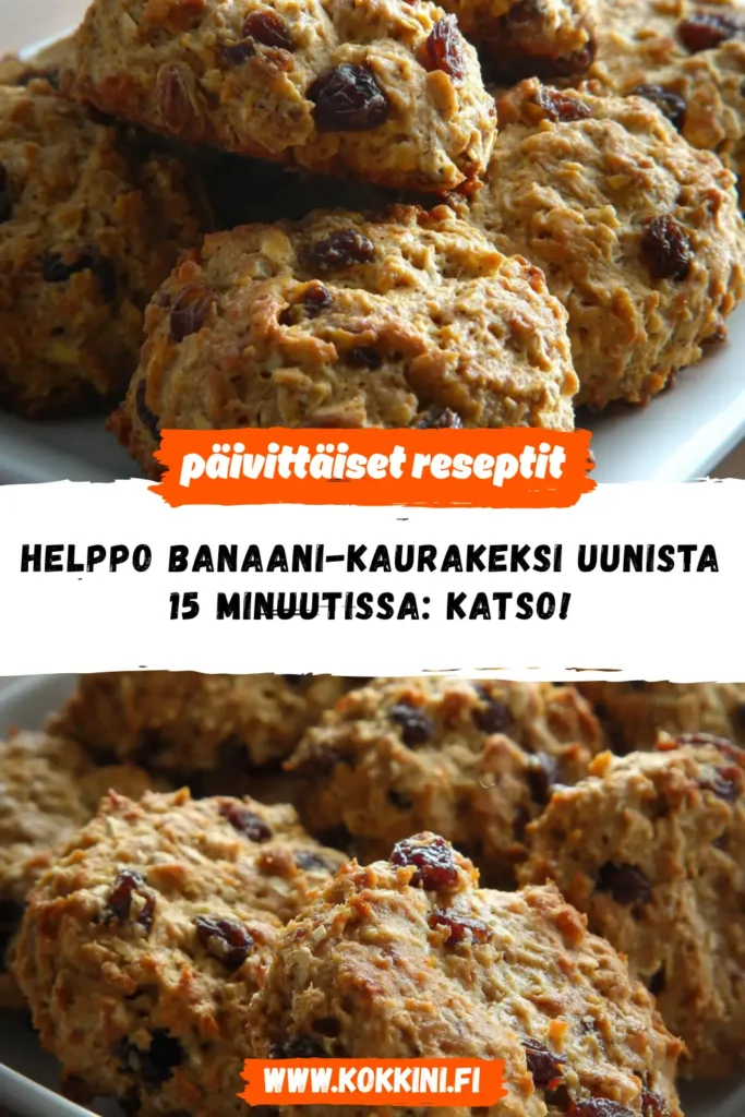Helppo banaani-kaurakeksi uunista 15 minuutissa – katso!