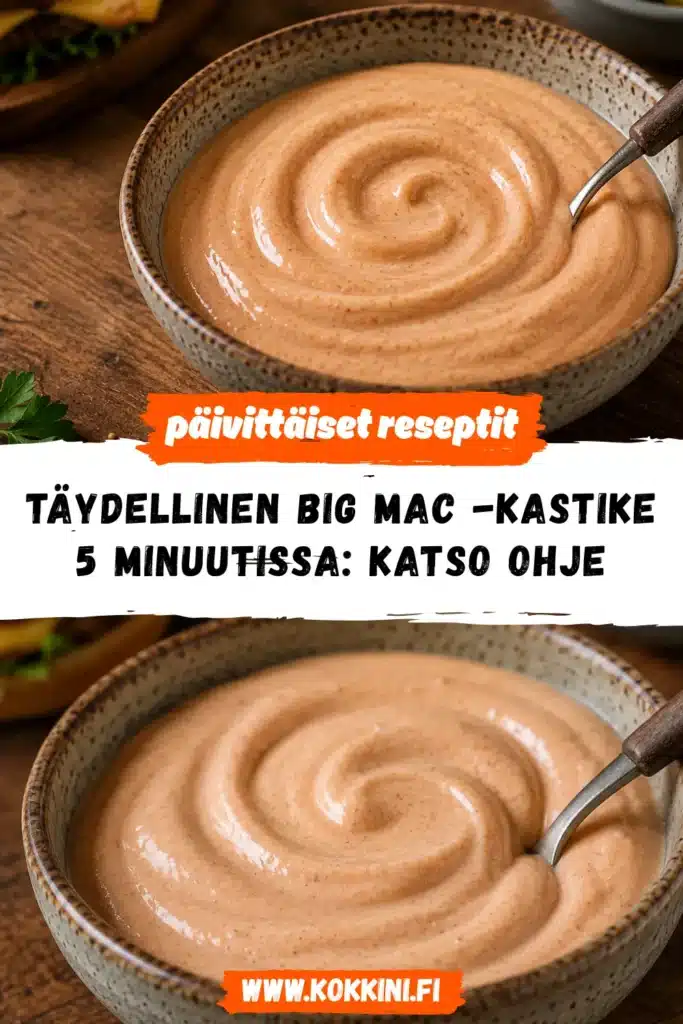 Täydellinen Big Mac -kastike 5 minuutissa – katso ohje