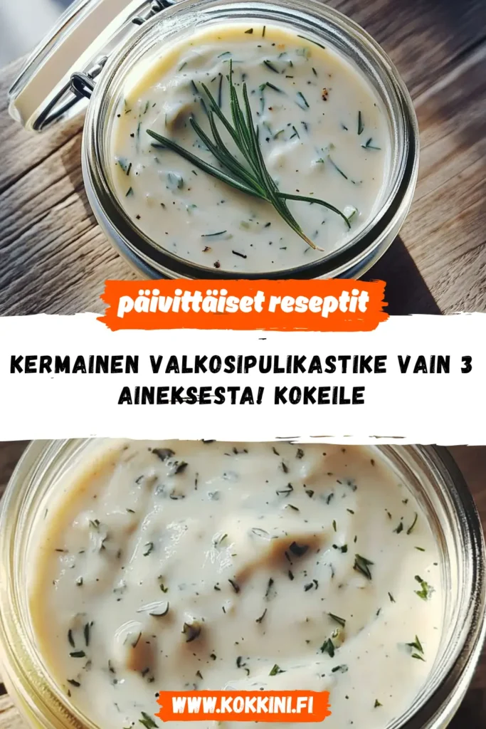 Kermainen valkosipulikastike vain 3 aineksesta! Kokeile