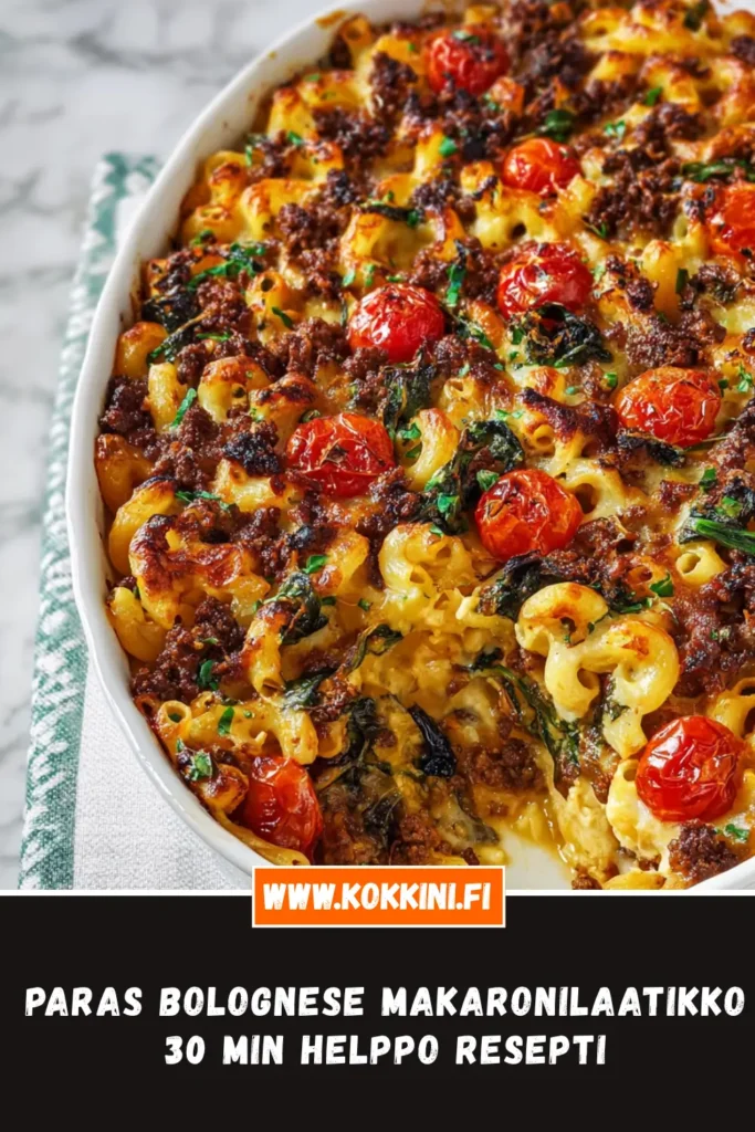 Paras Bolognese Makaronilaatikko: 30 minuutin helppo resepti
