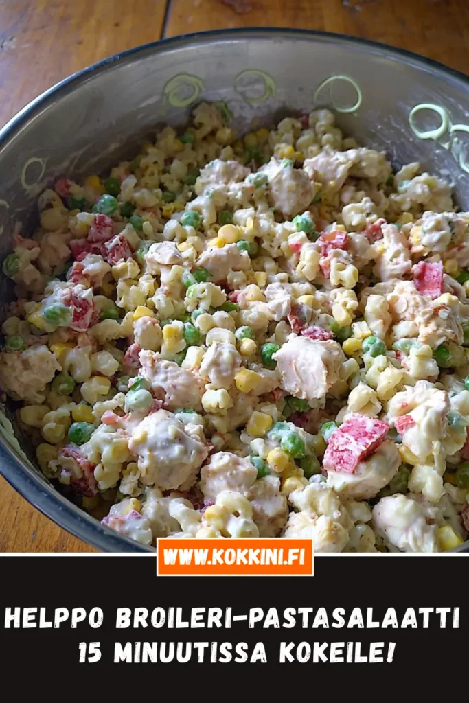 Helppo broileri-pastasalaatti 15 minuutissa - kokeile!