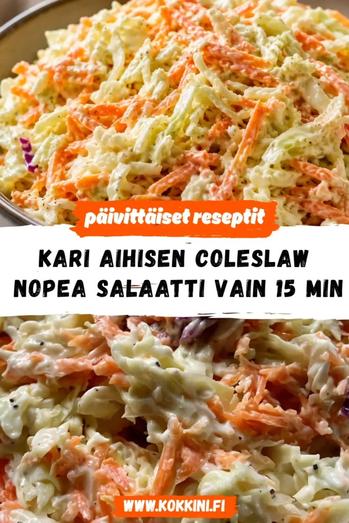 Kari Aihisen Coleslaw: Nopea salaatti vain 15 minuutissa