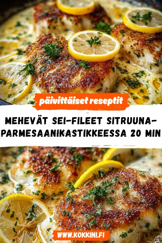 Mehevät Sei-fileet sitruuna-parmesaanikastikkeessa | 20 min