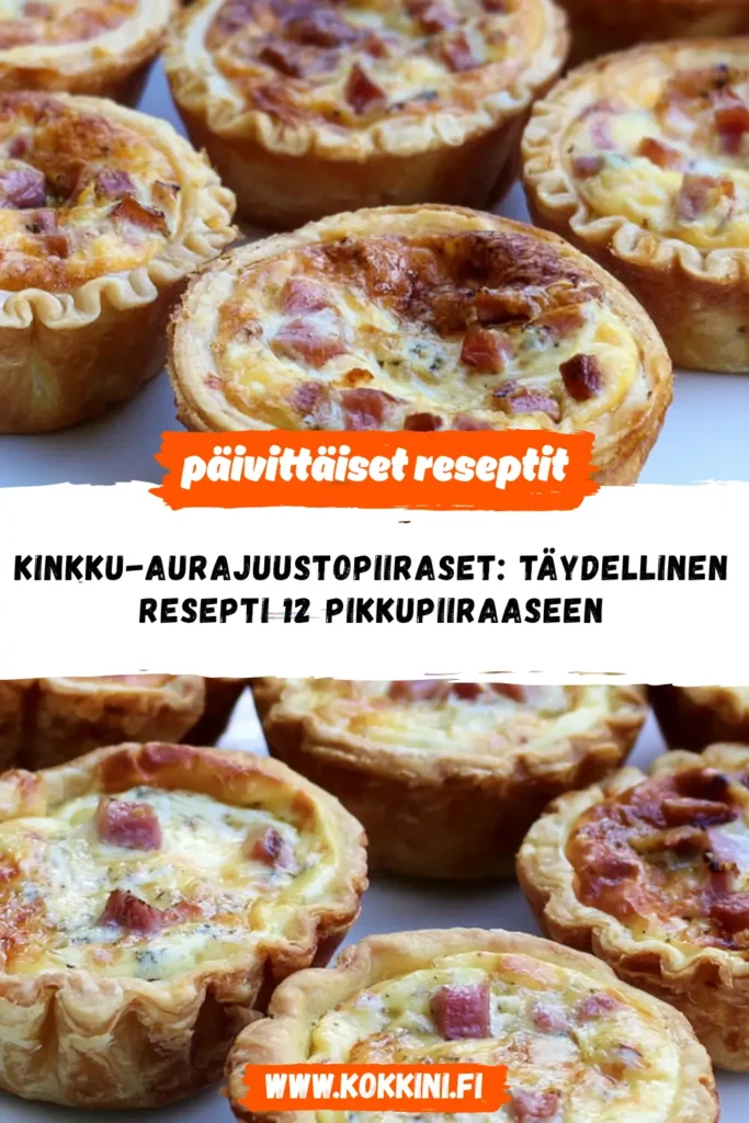 Kinkku-aurajuustopiiraset reseptikuva valmiista annoksesta