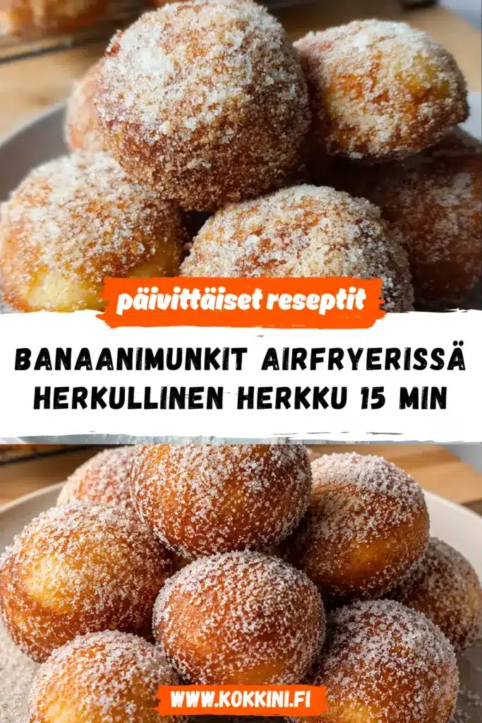 banaanimunkit airfryerissä reseptikuva valmiista annoksesta