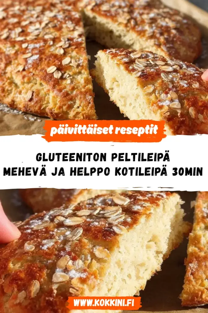 Gluteeniton peltileipä reseptikuva valmiista annoksesta