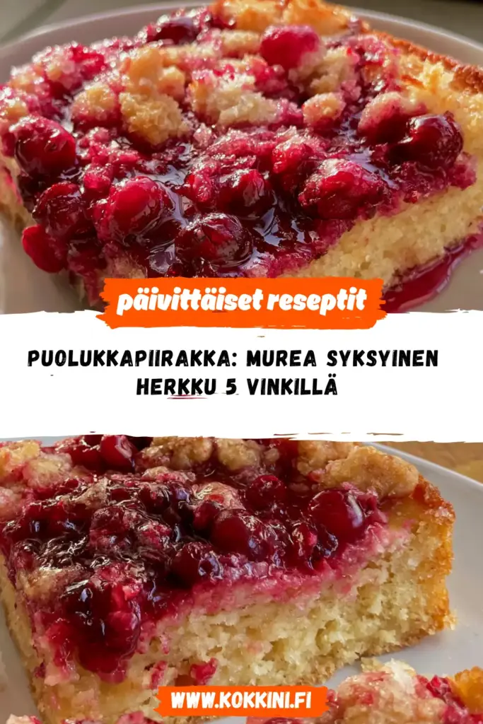 puolukkapiirakka reseptikuva valmiista annoksesta