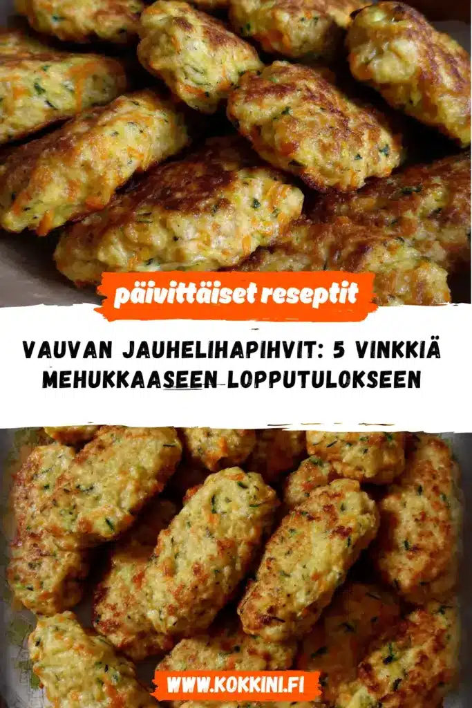 vauvan jauhelihapihvit reseptikuva valmiista annoksesta