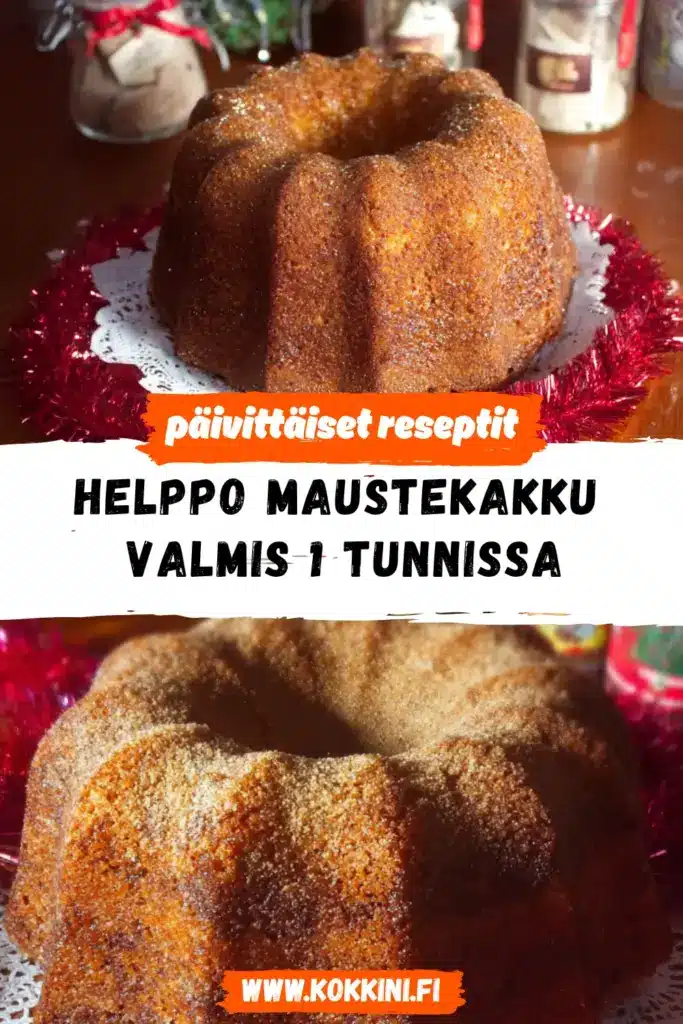 helppo maustekakku reseptikuva valmiista annoksesta