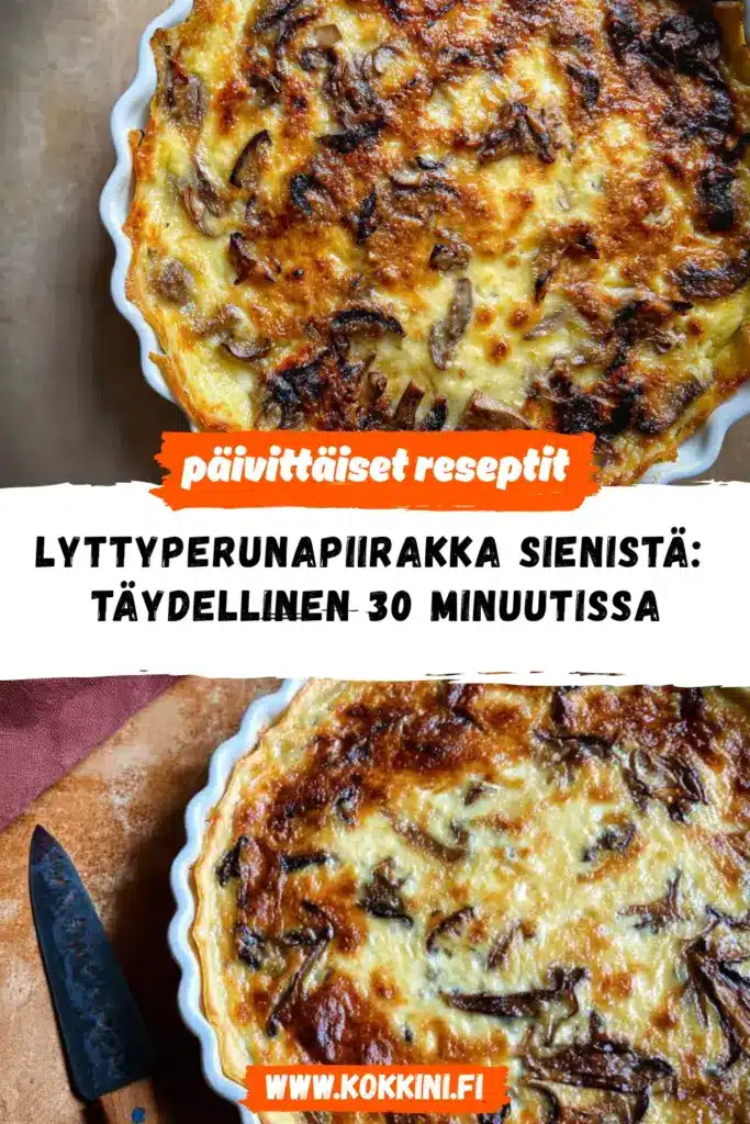 lyttyperunapiirakka sienistä reseptikuva valmiista annoksesta