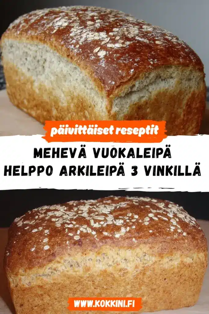 mehevä vuokaleipä reseptikuva valmiista annoksesta