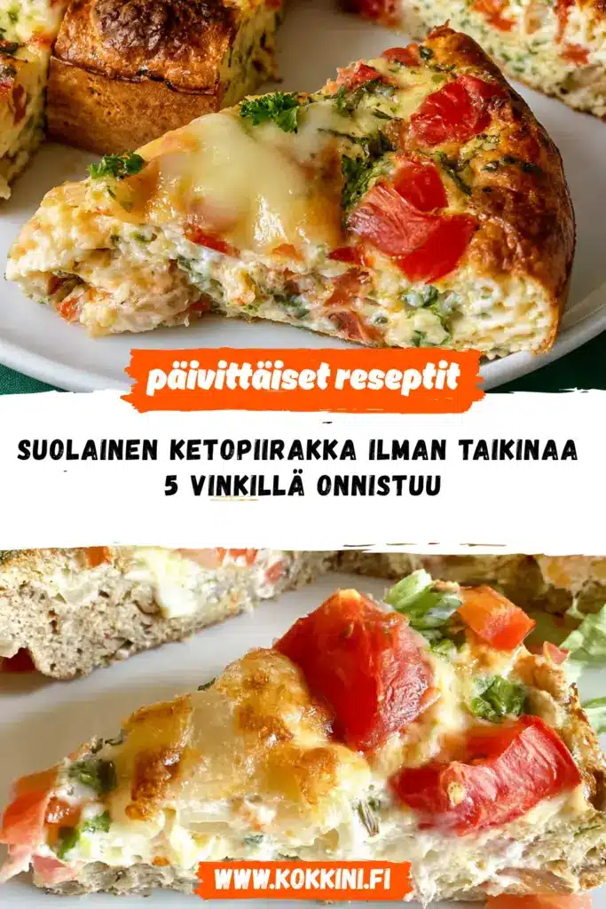 suolainen ketopiirakka reseptikuva valmiista annoksesta