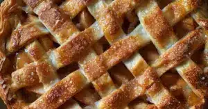 Mehevä omenapiirakka pellillisenä tuoreilla omenilla ja kanelilla