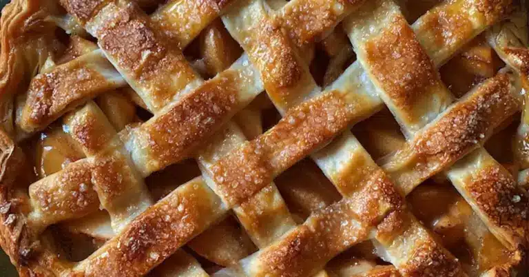 Mehevä omenapiirakka pellillisenä tuoreilla omenilla ja kanelilla