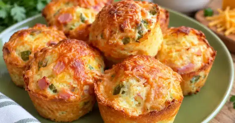 Suolaiset muffinssit aperitiiviksi kinkulla ja juustolla