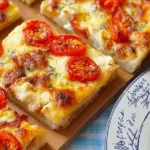 Broileri-feta-tomaatti peltipiirakka uunissa