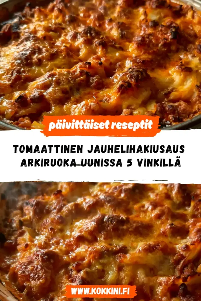 tomaattinen jauhelihakiusaus reseptikuva valmiista annoksesta