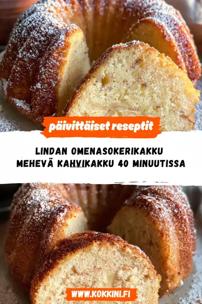 Lindan omenasokerikakku reseptikuva valmiista annoksesta