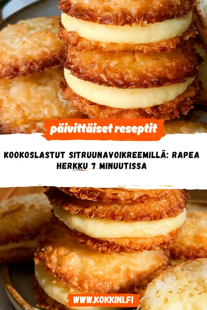 Kookoslastut sitruunavoikreemillä reseptikuva valmiista annoksesta