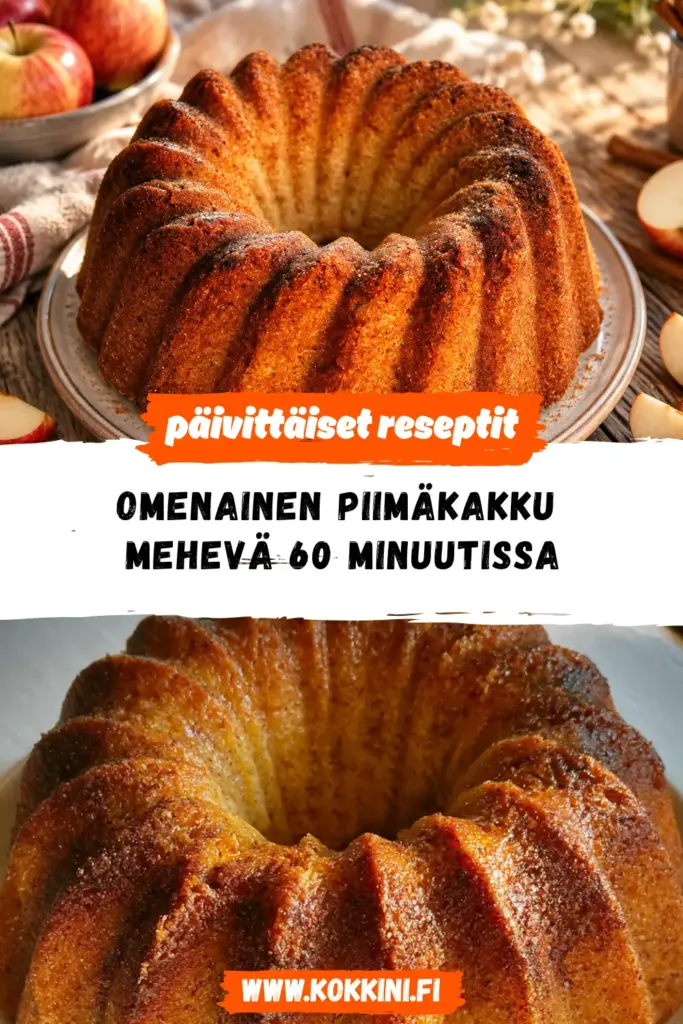Omenainen piimäkakku reseptikuva valmiista annoksesta