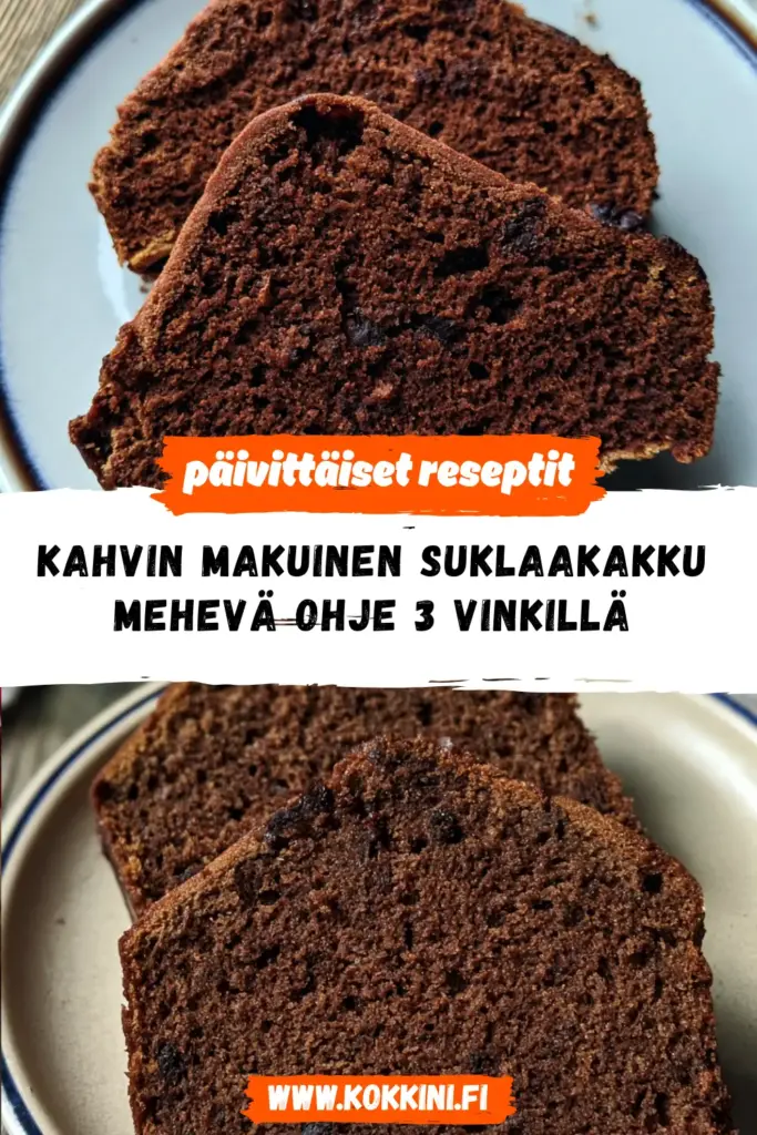 kahvin makuinen suklaakakku reseptikuva valmiista annoksesta
