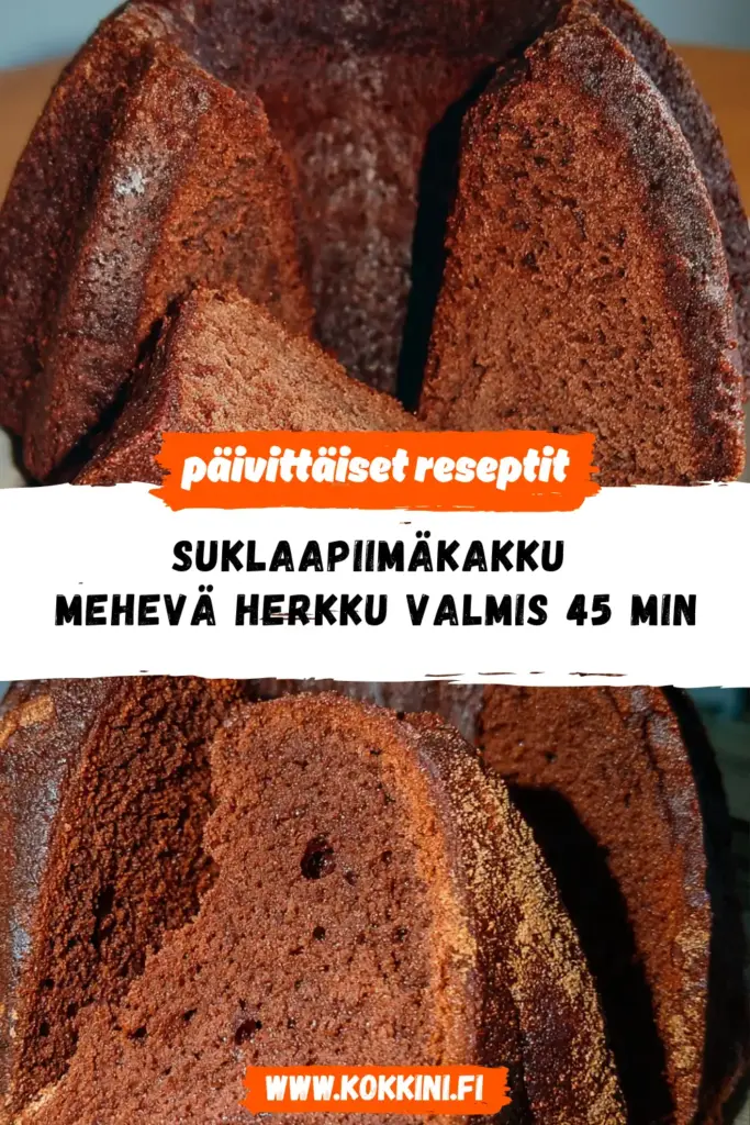 Suklaapiimäkakku reseptikuva valmiista annoksesta