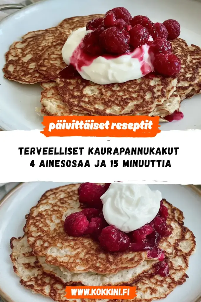 terveelliset kaurapannukakut reseptikuva valmiista annoksesta