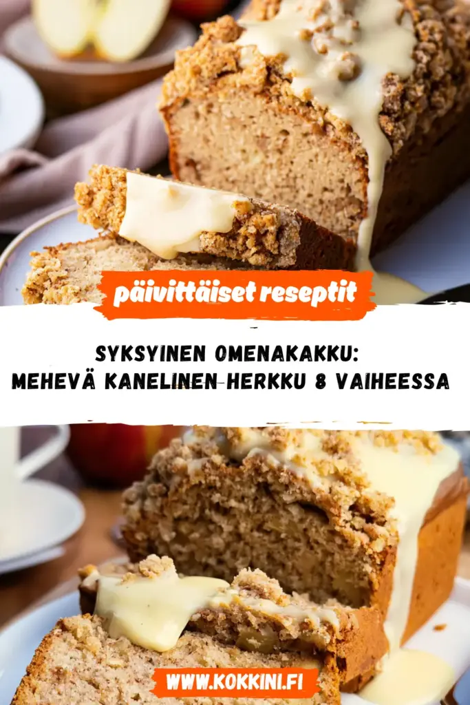 Syksyinen omenakakku reseptikuva valmiista annoksesta