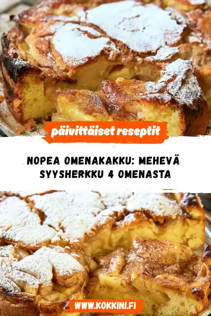 nopea omenakakku reseptikuva valmiista annoksesta