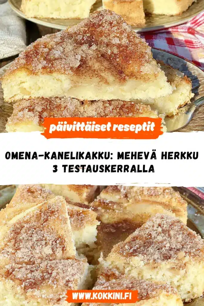 omena-kanelikakku reseptikuva valmiista annoksesta
