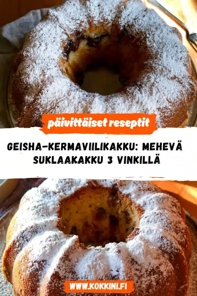 Geisha-kermaviilikakku reseptikuva valmiista annoksesta