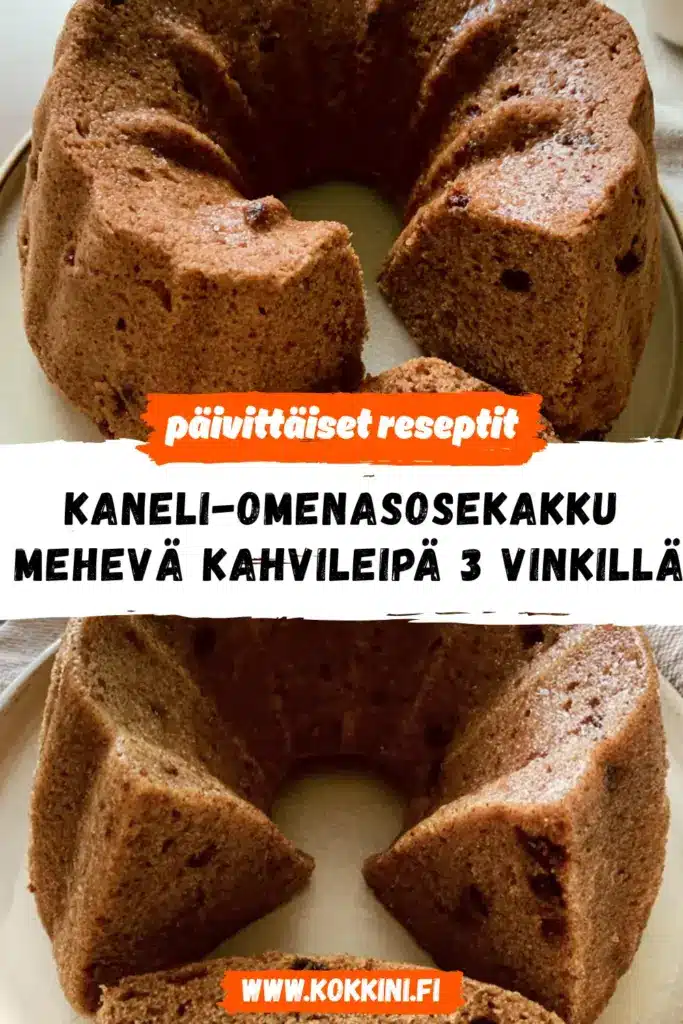 kaneli-omenasosekakku reseptikuva valmiista annoksesta