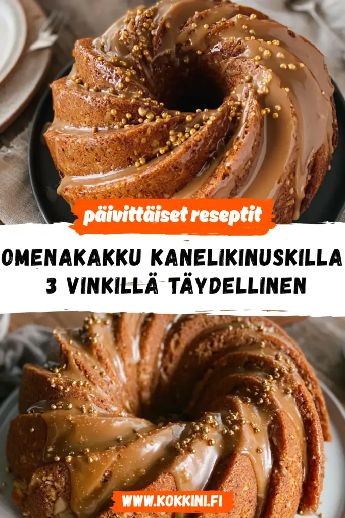 omenakakku kanelikinuskilla reseptikuva valmiista annoksesta