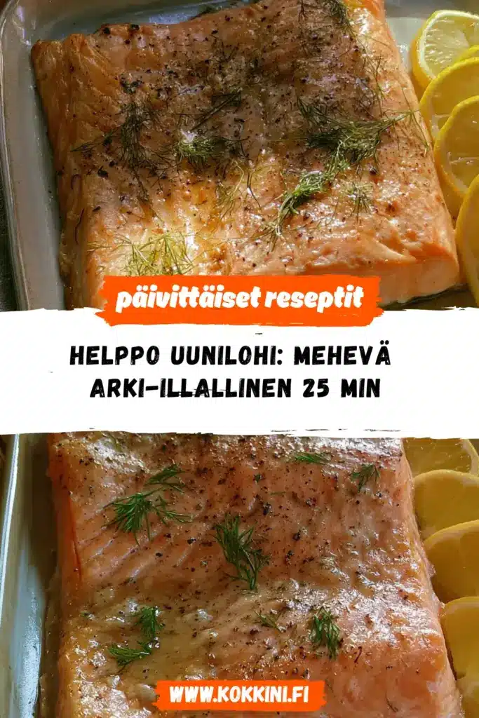 helppo uunilohi reseptikuva valmiista annoksesta