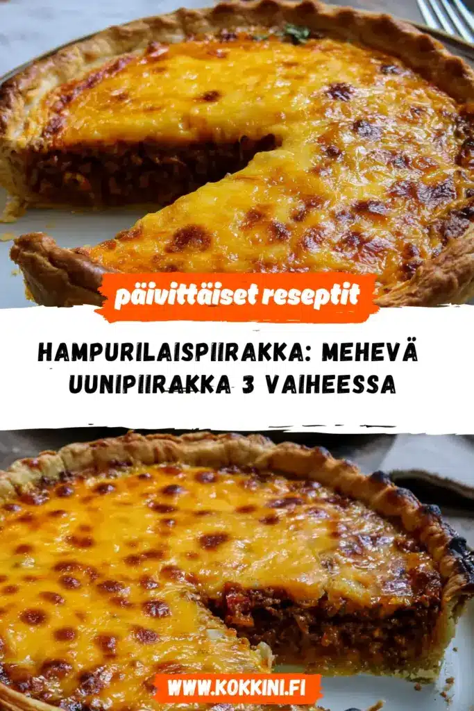 hampurilaispiirakka reseptikuva valmiista annoksesta